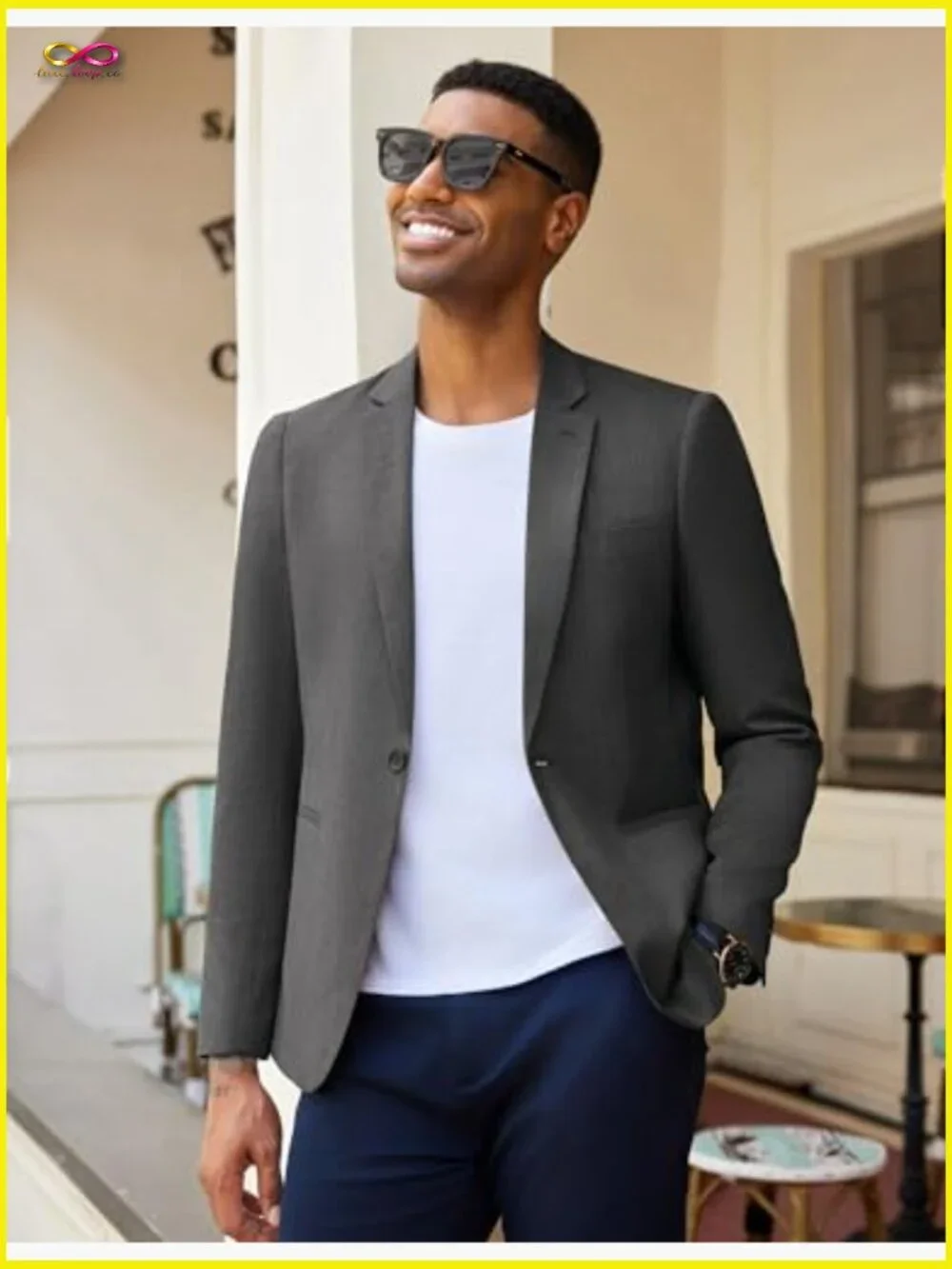 Slim Fit Lightweight Sport Coat One Button Casual Blazer Recycled Material
